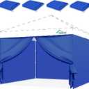 10x10ft Sidewalls with Door for Canopy, Blue(4PCS Sidewalls Only) | 100% Waterproof, 99% UV Protection Privacy Sidewalls (Zippered) Perfect for Outdoor Events, Markets & Vendor Booths