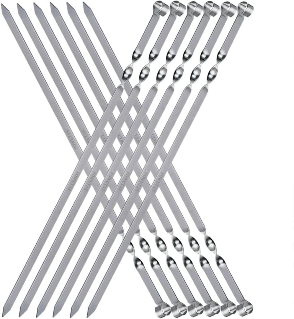 Large Metal Skewers For Grilling Shish Kebab Sticks 22 inch Skewers For Kabobs Flat Barbecue Skewer Stainless Steel Grill Stick for Meat, Chicken, Shrimp, Fruit, Vegetables (12PCS) Large Metal Skewers For Grilling Shish Kebab Sticks 22 inch Skewers For Kabobs Flat Barbecue Skewer Stainless Steel Grill Stick for Meat, Chicken, Shrimp, Fruit, Vegetables (12PCS)