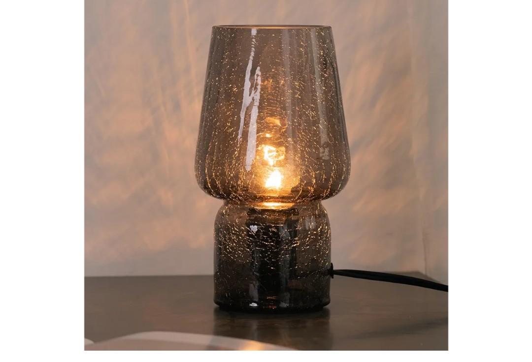 Mushroom Lamp,Small Table Lamp,Mini Cute Lamp Nightstand Lamp Kitchen Glass,Translucent Raindrop,Suitable for Bedrooms, Kitchens, Bedside, Girl Gifts (Raindrop Black)