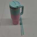 BJPKPK Tumbler With Handle And Straw 40oz Insulated Tumbler Cups With Lid Stainless Steel Travel Coffee Mug,Bubble Gum