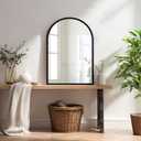 Sunniry Arched Wall Mirror, 20x30 inch Black Arch Mirror, Arch Bathroom Mirrors Metal Frame, Arched Mirrors for Living Room, Bathroom, Hallway, Bedroom.