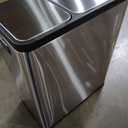 EKO EcoCasa Stainless Steel Dual Step Trash Can for Recycling, 30L+20L Rectangular Kitchen Trash Can, Independent Pedals and Lids, Soft Close and Fingerprint Resistant