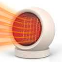 Coolfor Space Heater,PTC Ceramic/Portable Electric Desktop Heater High Output Desktop Heater for Home Bedroom Office Desk Indoor Use(Light Brown)