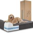 Rainmr Orthopedic Dog Beds for Large Dogs, 7" Memory Foam Dog Beds with Waterproof Liner, Durable Microsuede Cover, Removable and Washable, Nonskid Bottom, 60"x48"x7" XXL Grey
