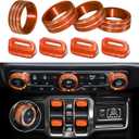 8Pcs Button Knob Cover for Jeep Wrangler JL JLU 2018-2025 2026 & Gladiator JT 2020-2025 2026 Accessories, JL Window Switch Button Cover Volume Radio Air Conditioner Headlight Switch Knob Cover(Bronze)