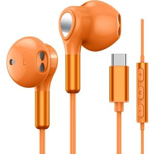 USB C Headphone for Samsung S25 FE S24 A16 A17 Wired Earbuds Magnetic in-Ear Type C Earphone with Microphone Volume Control Bass Stereo Noise Canceling for iPhone 17 Pro Max Air 16 16e 15 Pixel 10 9a