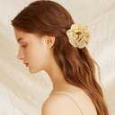 4Pcs Checkered Satin Hair Claw for Women, Multicolored Scrunchies Hair Ties for Teens, Fashion Hair Bands Hair Bow Ropes Ponytail Holders Hair Accessories