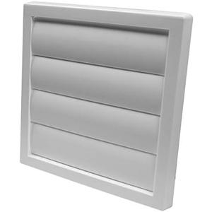 Vent Systems 6" Inch White Exhaust Vent Cover - Dryer Vent Hood - Louvered Dryer Duct Vent Cover - Vent Hood Cap - One-Directional Plastic Air Exhaust Grille - HVAC Louver Grill for Exterior Use