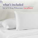 California Design Den King Size Pillowcases - 100% Cotton, Set of 2 Soft Sateen Weave Cases, Fits King Size Pillows - Bright White