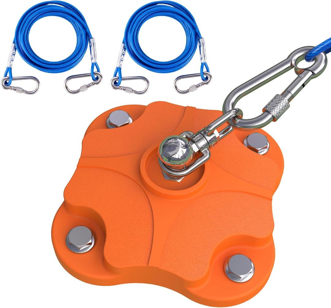 Heavy Duty Dog Tie Out Stake for Outside, Yard & Camping with 2x20ft Cables for Dogs, 200lb Capacity, Dual 360 Swivel, Ground Anchor for Large Dogs(Dog Stake+2X20ft Cable/200lbs)