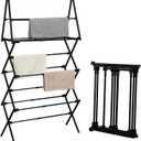 ZOES HOMEWARE 4 Tier Clothes Drying Rack Foldable | Foldable Clothing Drying Rack | Laundry Drying Rack Collapsible for Laundry Room, Dorm, Expandable Sturdy Metal Design | Black 29"L x 11.5"W x 53"H