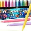 Mr. Pen Fabric Markers, 24 Pack, Colorful, Fabric Markers Permanent for Clothes for TShirts, Bags, Textile, Canvas