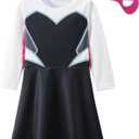 Ghost Girl Costume Hero Spider Halloween Dress For Girls Cosplay Outfit (3-4T)