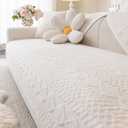 Soft Plush Couch Cover, Non Slip Fluffy Sectional Sofa Covers for 3 Cushion Couch Sofa L Sharped Sofa Slipcover for Pets, Furniture Protector (1 PCS 36"x82" White)