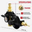 RX WELD Helium Tank Regulator Latex Balloon Filler Valve, CGA-580 Tank, Dual Latex And Foil Ballon Inflator (With Auto Foil Balloon Shut Off Valve)
