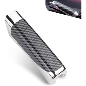 Car Handbrake Cover, Sporty Parking Handbrake Decorative Sleeve, Anti-scratch Non-slip Grip Protective Cover, Self-adhesive Interior Accessory for Most Cars (Carbon Fiber Black)