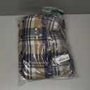 ZITY 2 Pack Men's Flannel Hoodie Shirts Long Sleeve Casual Vintage Button Down Plaid Shirt Jacket with Pocket (Medium, Deepbluebeige Purple Yellownavy)