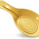 Spoon Rest Cooking Spoons Holder for Stove Top,Plastic Utensil Tray for Kitchen Counter,Thickened Spoon Dish,Porcelain Utensil Caddy for Countertop (Yellow)