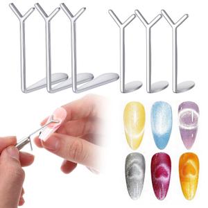 6 Pcs Cat Eye Magnet Tool Set, Y-Shaped Nail Magnets for Nail Art Professional Nails Magnets Heart Magnet for Cat Eye Gel Polish, Nail-Magnet for Salon & Home Manicure