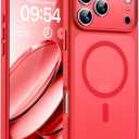 TOCOL for Phone 17 Pro Case, Full Camera Protection, Built-in Magnetic Ring, Compatible with Magsafe Charger, Drop Protection, Translucent Matte Phone Case for Phone 17 Pro 6.3 inch (Red)