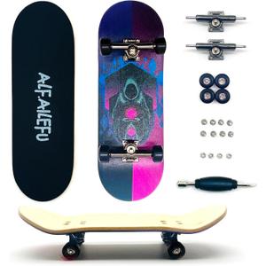 Pro Fingerboard 32mm Wooden Board Professional Finger Skateboard Trucks CNC Wheels with Bearings (Death)