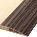 Vinyl Door Threshold Flooring Transition Strip Self Adhesive Carpet Edging Strip for Laminate Doorway Edge Threshold from 1/5" to 2/5" (Grayish Brown Wood Grain, 3.3 Ft)