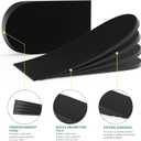 Adjustable Heel Lift Inserts for Shoes - Bukihome Orthopedic Shoe Lift for Uneven Legs 4 Layers Height Increase Insole for Heel Pain,Heel Spur,Achilles Tendonitis,Black,Large