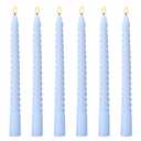 6 Pack 10 Inch Baby-Blue Spiral Taper Candles for Hanukkah and Winter Home Decoration, Unscented Dripless Twisted Candlesticks for Dinner Beach-Themed Decor Relaxation and Meditation