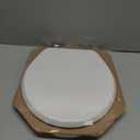 Mayfair Bennett Toilet Seat with Brushed Nickel Hinges, Slow Close Wood Seat, Secure Metal Hinges, Easy Install, Made in USA, Round, White