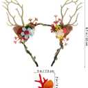 Deer Reindeer Elk Headbands: Women Girls Fairy Headwear Floral Flower Headdress Hairband for Christmas Xmas Party