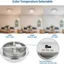 DAKASON LED Ceiling Light Fixture Flush Mount, Crystal Chandelier Modern Ceiling Light for Kitchen, Hallway, Living Room, Foyer, Closet, 12In 15W 1640LM, 3/4/5000K CCT Selectable, Dimmable
