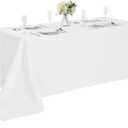 Cupuamon Rectangle Tablecloth 90x132 inch Washable Polyester Fabric Table Cloth for Wedding Party Dining Banquet Decoration（90x132, White