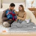 Bedsure GentleSoft Heated Blanket Throw - Soft Ribbed Flannel Electric Blanket, Heating with 6 Time Settings (Up to 10H), 6 Heat Settings & 8Hr Timer Auto Off, Gifts for Grandma (50"x60", Light Grey)
