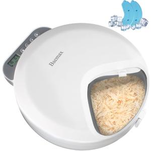 Automatic Wet Food Cat Feeder, Auto Refrigerated Wet Foods Feeder for Cats Dogs 4 Meal Timed Fresh Foods Dispenser with 2 Ice Packs Small Pet Feeders for Kitty Puppy Automatic Cat Dog Food Bowl (White)