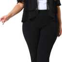 Agnes Orinda Plus Size Cropped Cardigan for Women Short Sleeve Open Front Lightweight Sheer Shrug, Black XL