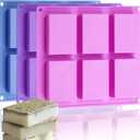 Rectangle Molds Silicone for Deep Chocolate Bar Food Grade Baking Molds for Rice Crispies Treats Cake Chocolate Bar Desserts Ice Cube Wax Melts Soap Homemade Non-stick Molds BPA free DIY Tray Molds