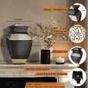 Urn for Ashes Adult Male & Female, Cremation Urns for Human Ashes Adult Man & Women, Funeral Cremation Urns for Burial, Decorative Square Urns for Men, Black and Gold Urns - Large