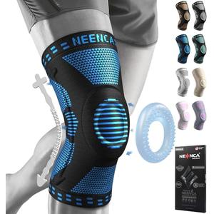 NEENCA Knee Brace for Women & Men, Medical Knee Support with Patella Pad & Side Stabilizers, Knee Compression Sleeve for Knee Pain, Meniscus Tear, ACL, Joint Pain, Runner, Workout - FSA/HSA Eligible, Medium Blue