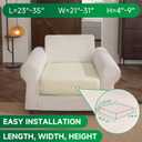 OHSIO Couch Cover, Stretch Sofa Cover, Soft Seat Cushion Covers Washable, Sectional L Shape Sofa Slipcover, Wear Stain Resistant Pet Friendly Furniture Protector for Home(1 Seat Cover S, Ivory)
