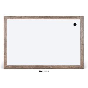 U Brands Dry Erase White Board, 24" x 36", Magnetic, Rustic Wood Frame