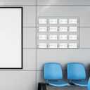  Acrylic Business Card Holder Wall Mount Clear Sticker Display Rack Multiple Clear Acrylic Card Organizer Sticker Display Stand Pre Drilled Index Card Storage (16 Pockets/ 15.7 x 11.8")