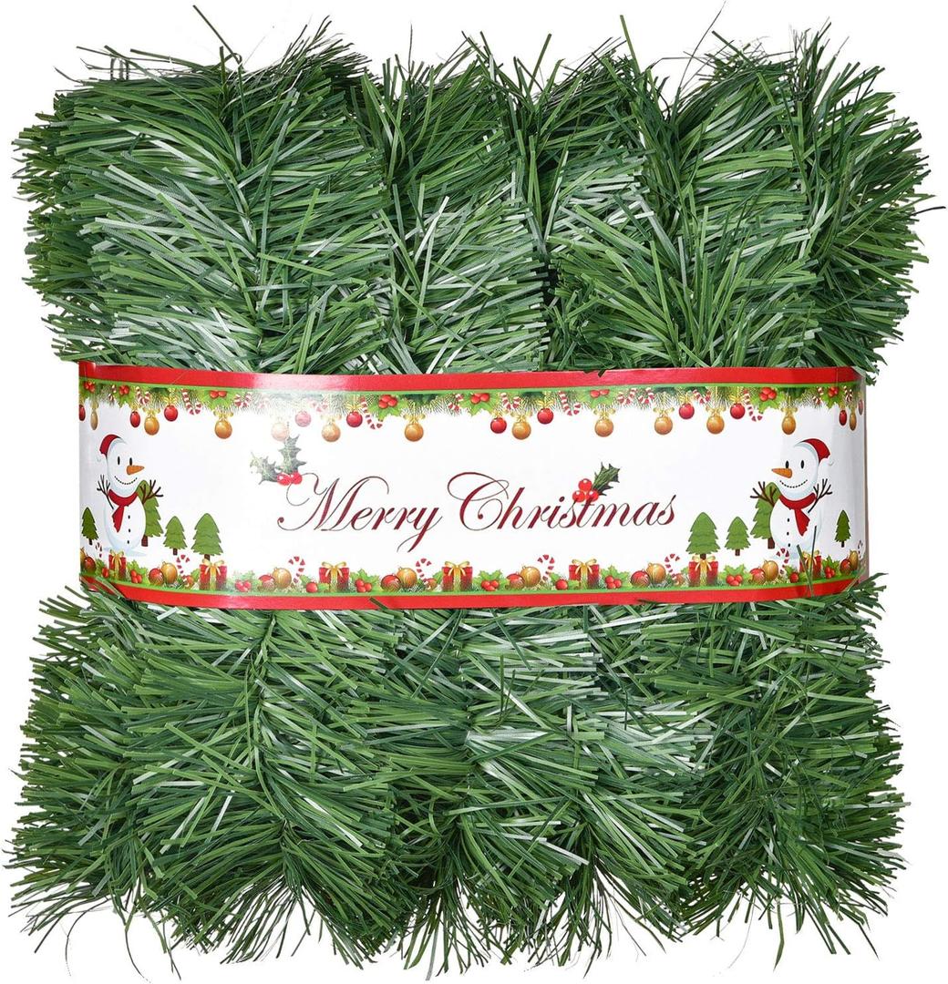 Lvydec 50ft Artificial Christmas Garland Decoration, Unlit Pine Garland Soft Greenery Garland for Holiday Party Decoration, Outdoor/Indoor Use