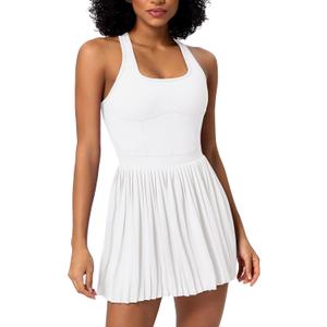 ABOCIW Womens Pleated Tennis Dress Square Neck Athletic Dress for Women Summer Golf Active Workout Dress