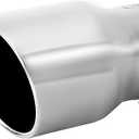 TriTrust Exhaust Tip, 2.5-3 inch inlet adjustable,Fit 2.5''/2.75''/3'' Outer diameter Tailpipe, 4.5'' Outlet 7'' Long Muffler Tip, Chrome Stainless Steel Tail Tip