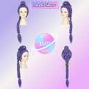 Miss U Hair Extra Long Purple Braided Cosplay Wig 33.5inch Long Purple Braided Ponytail Hair Wigs for Halloween Costume