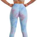 SUUKSESS Women Seamless 2 piece Workout Sets Strappy Padded Sports Bra Booty High Waisted Leggings Outfits (Candy Tie Dye,M) (M)