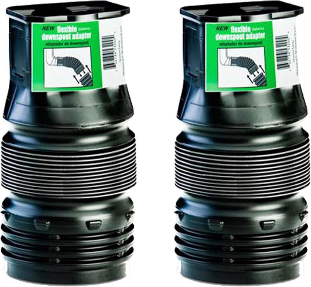 Flex-Drain ADP53202 Downspout Adaptor, Landscaping Drain Pipe Adapter 2 by 3 by 4-Inch (2 Pack)