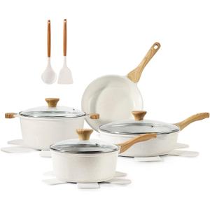 SENSARTE Nonstick Ceramic Cookware Set, 13-pcs Non-toxic Pots and Pans Set, 13 Pieces