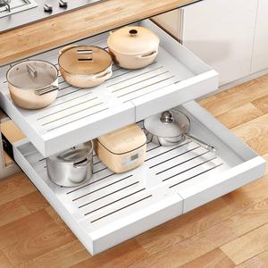 Pull Out Cabinet Organizer - Adjustable Width Pullout Drawer for Cabinets, Easy Installation with Adhesive or Screws, Single Pack - Perfect Pull Out Kitchen Cabinet Organizer (1)