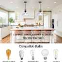 Zlepmlla Glass Pendant LightBlack Pendant Light Fixtures with Seeded Glass Shade, Adjustable Height Hanging Lights for Hallway, Kitchen Island, Dinning RoomBulb not Included